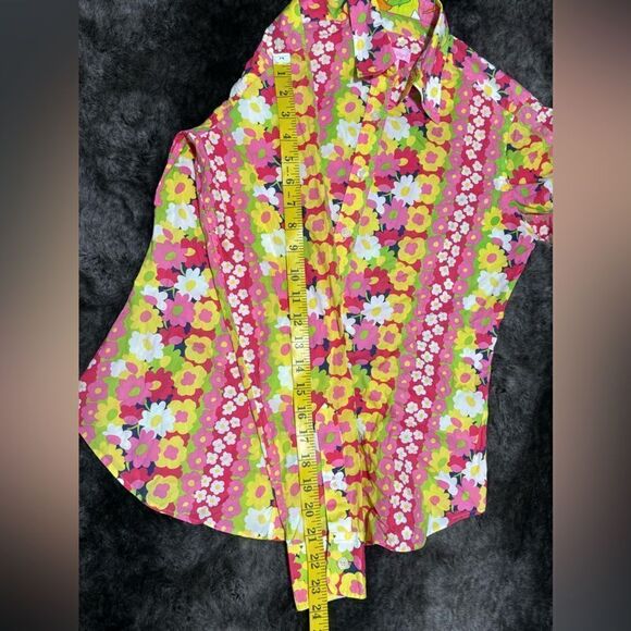 Lilly Pulitzer Y2K 6 Fitted Lightweight Long Sleeve ButtonUp Multicolor Shirt - Picture 9 of 12